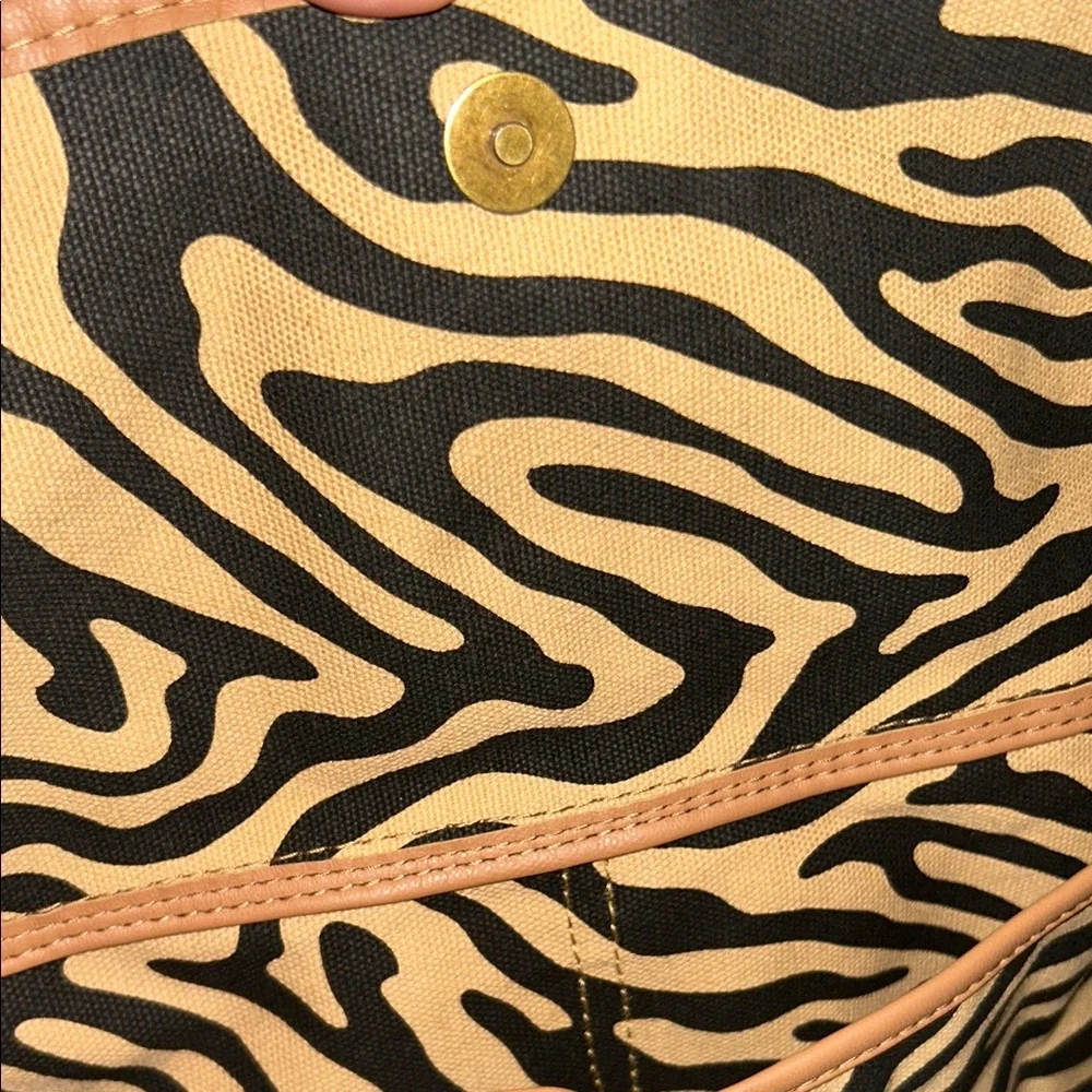 Large Zebra Canvas Craft Tote Bag NWT‎